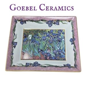 Vintage Goebel Ceramic Dish Featuring The Les Iris Painting By Vincent Van Gogh